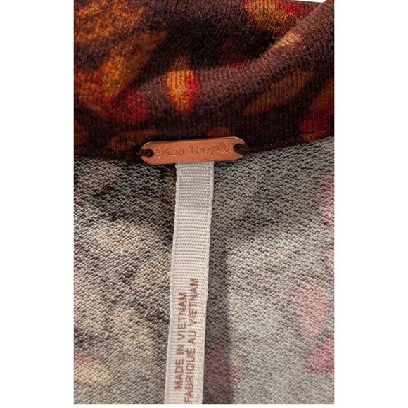 Free People Shayla Wrap Midi Dress Brown Chocolate Combo Women's L NWT - Picture 9 of 11